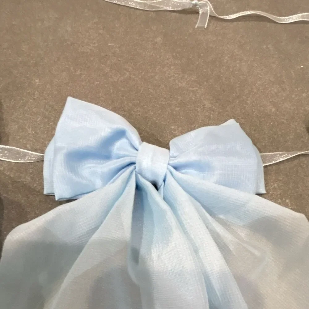 Brother Sister Design Studio Blue Solid Fabric Bow Garland 6 ft Party Decor